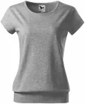 Ženska trendovska majica, temno siv marmor